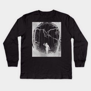 Hunger Games Woods - Matte Black Kids Long Sleeve T-Shirt